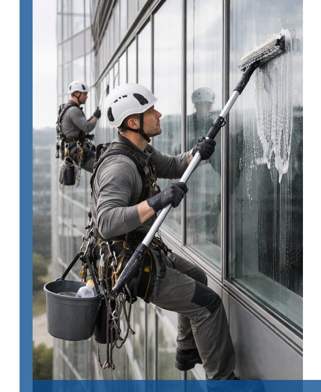 Высотная мойка сплошного остекления с выездом в Протвине