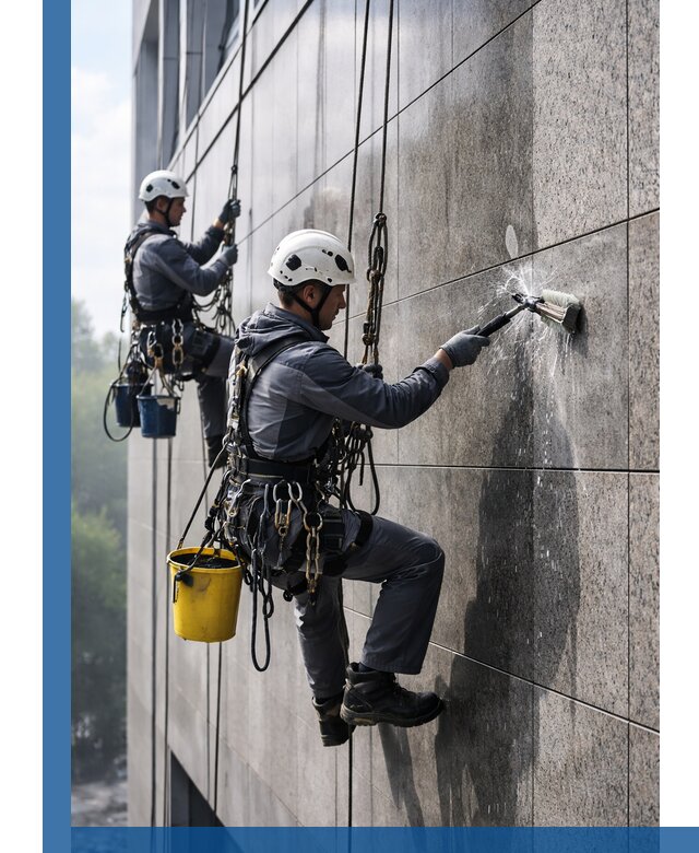 Профессиональная мойка фасада из керамогранита в Протвине