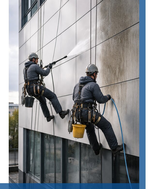 Мойка фасада из композита в Протвине по цене от 305 р. | ВЫСОТНИК-Прн