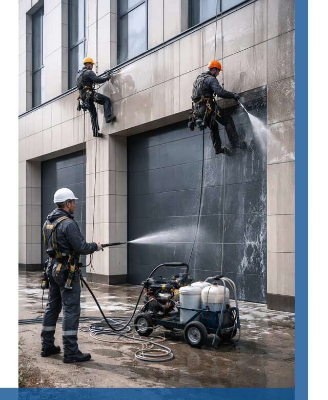 Послестроительная мойка фасада в Протвине от 305 р. | ВЫСОТНИК-Прн