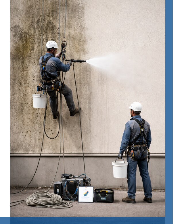 Очистка фасада от плесени в Протвине от 305 р. | ВЫСОТНИК-Прн