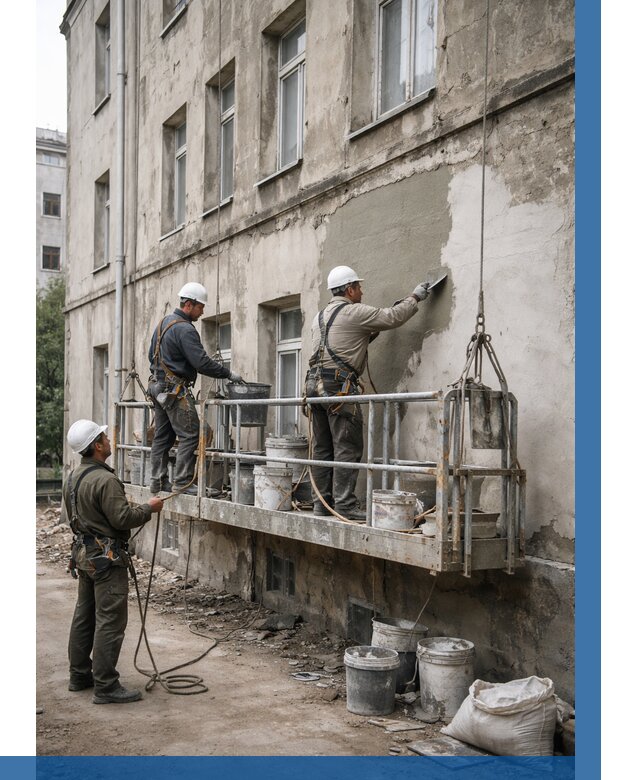 Капитальный ремонт фасада в Протвине от 4274 р. | ВЫСОТНИК-Прн