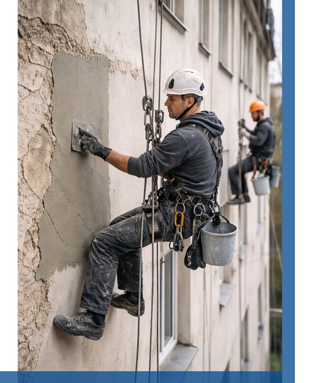 Восстановление штукатурки фасада в Протвине от 1221 р. | ВЫСОТНИК-Прн