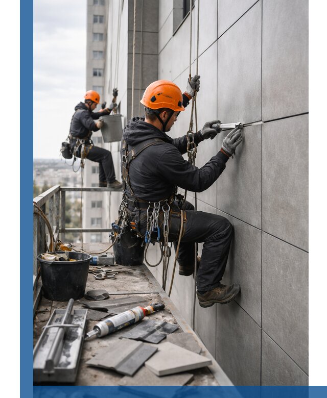 Профессиональный ремонт фасада из керамогранита в Протвине