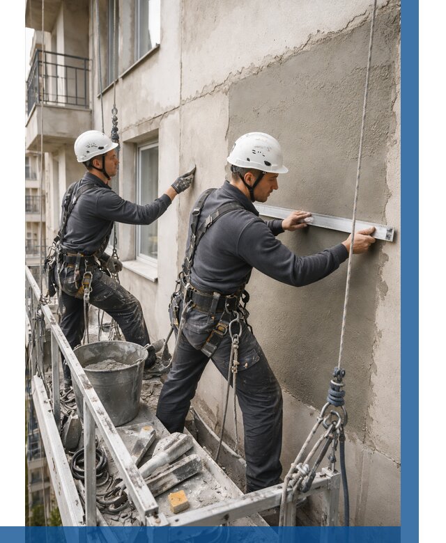 Штукатурка фасада на высоте в Протвине от 916 р. | ВЫСОТНИК-Прн