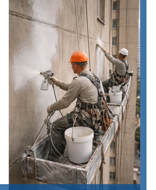 Грунтовка фасада на высоте в Протвине от 122 р. | ВЫСОТНИК-Прн
