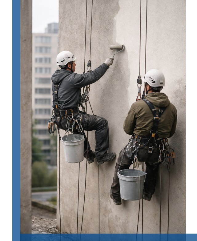 Покраска фасадов высотными альпинистами в Протвине с гарантией