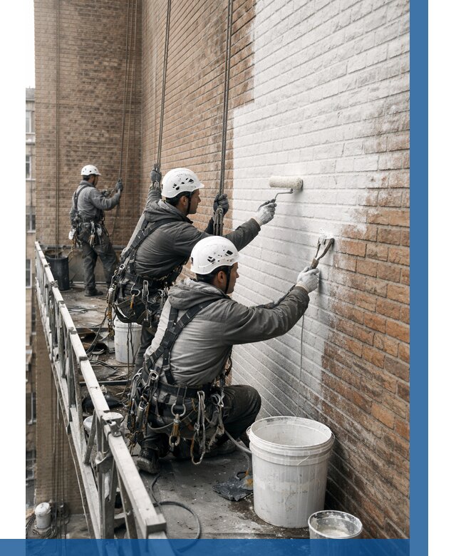 Покраска кирпичного фасада в Протвине от 356 р. | ВЫСОТНИК-Прн