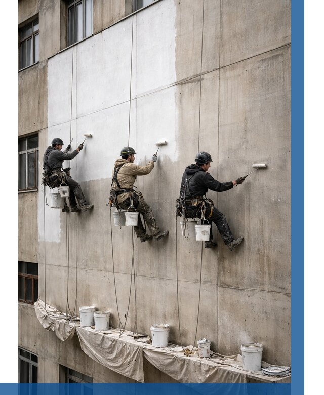 Покраска бетонного фасада в Протвине от 356 р за м2 | ВЫСОТНИК-Прн