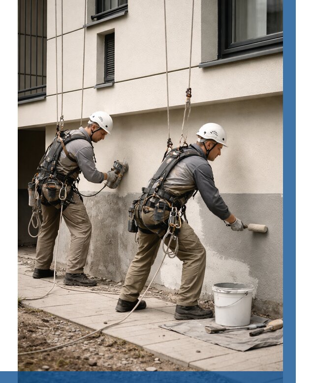 Окраска цоколя здания в Протвине от 458 р. под ключ | ВЫСОТНИК-Прн