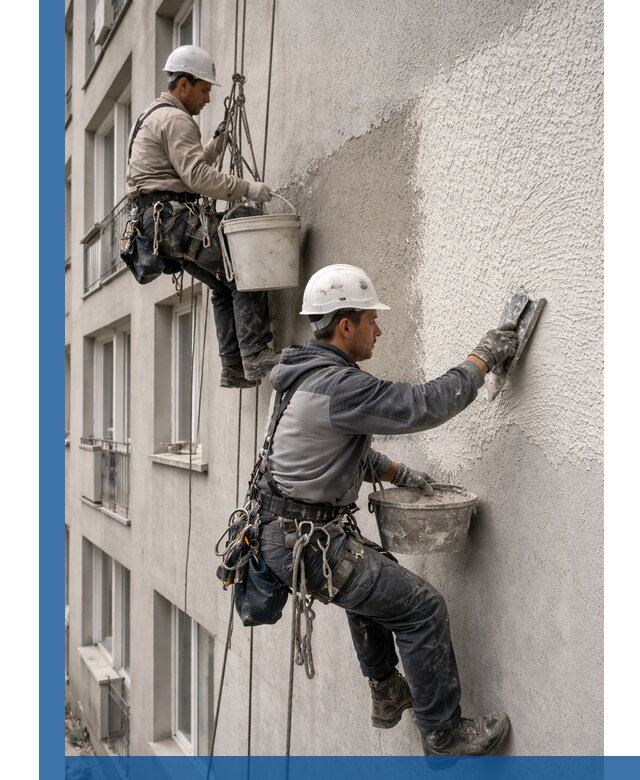 Нанесение декоративной штукатурки короед на фасад в Протвине