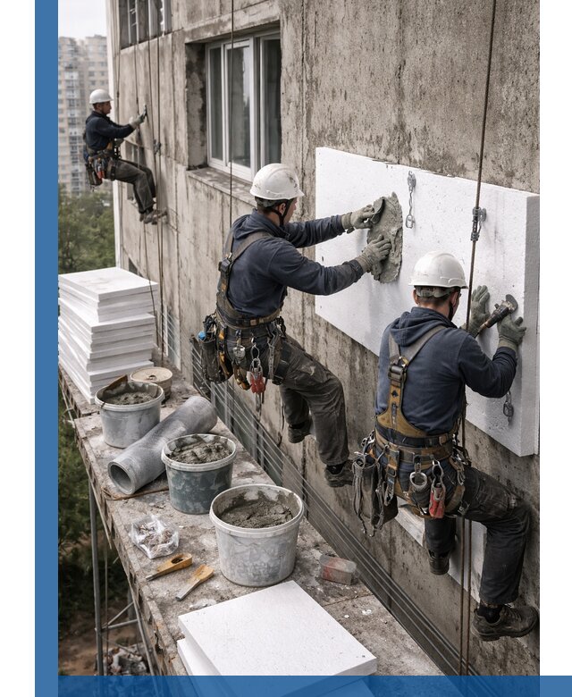 Утепление фасада пенополистиролом в Протвине под ключ