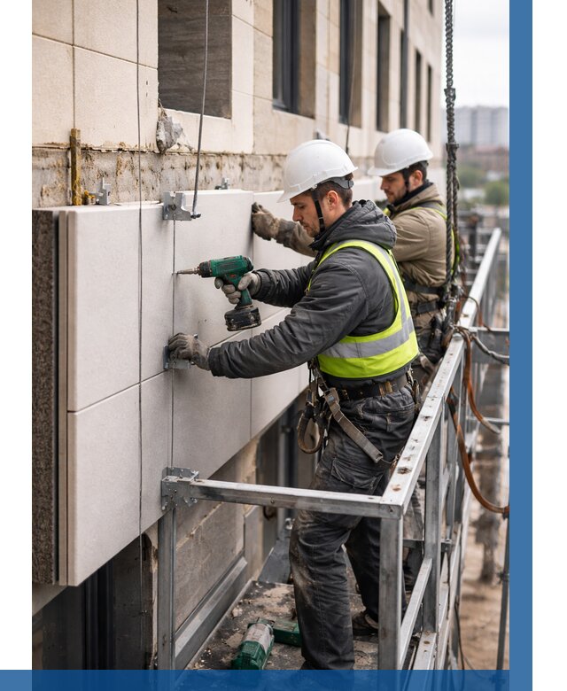 Монтаж фасадных термопанелей в Протвине от 1526 р. | ВЫСОТНИК-Прн
