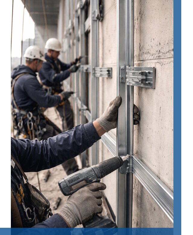 Монтаж подсистемы вентфасада в Протвине от 865 р. | ВЫСОТНИК-Прн