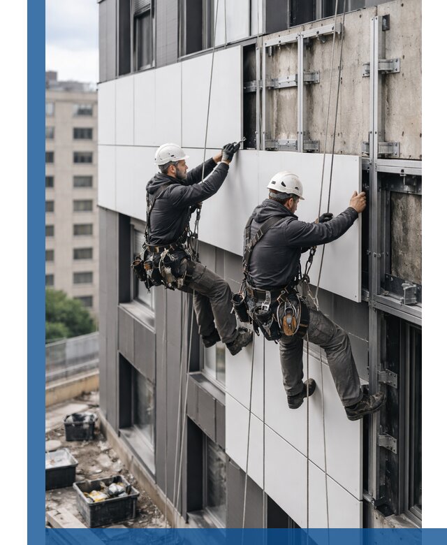 Монтаж композитных панелей фасада в Протвине под ключ