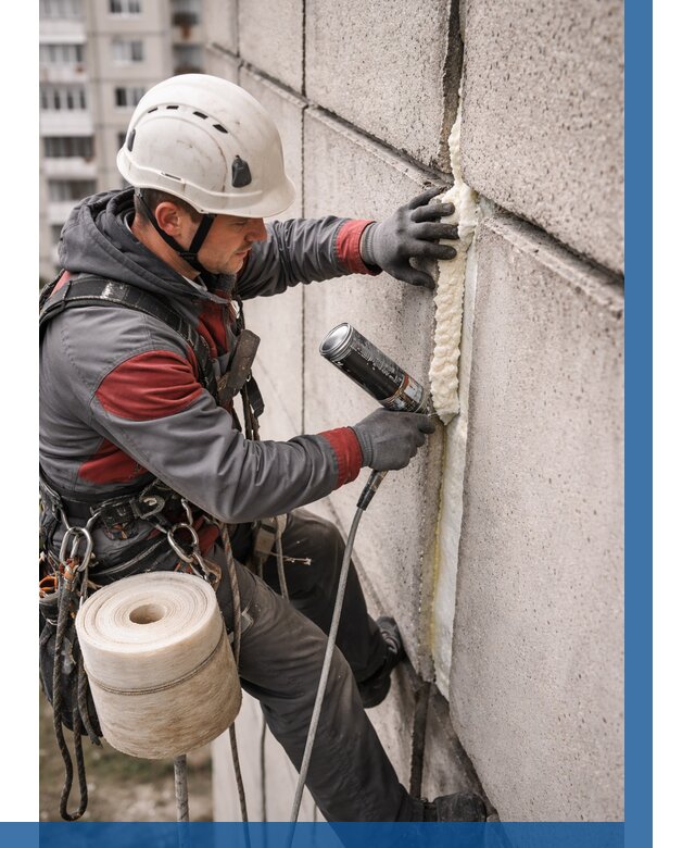 Утепление межпанельных швов в Протвине от 712 р. | ВЫСОТНИК-Прн