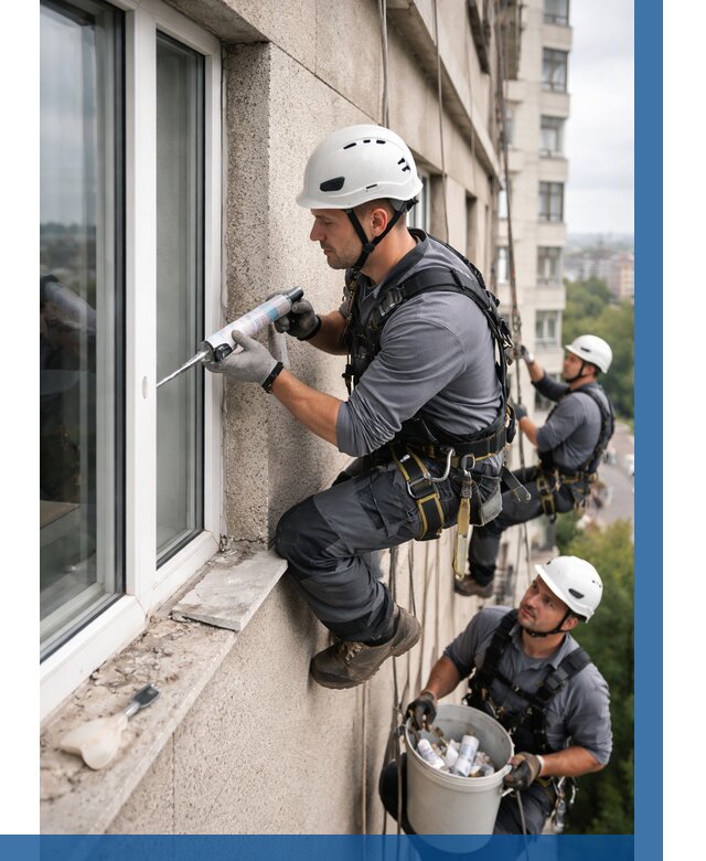 Герметизация оконных швов снаружи в Протвине от 1526 р. | ВЫСОТНИК-Прн