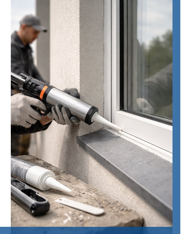 Герметизация монтажных швов окон в Протвине от 661 р. | ВЫСОТНИК-Прн