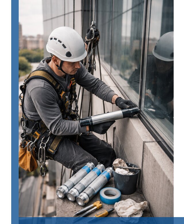 Герметизация стыков витража в Протвине для герметичных фасадов