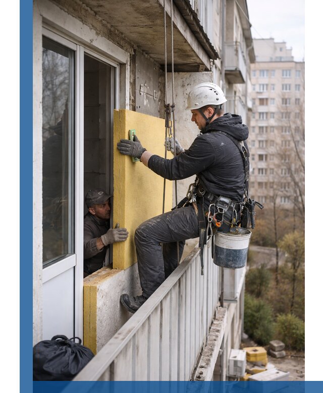 Профессиональное утепление балкона снаружи в Протвине под ключ