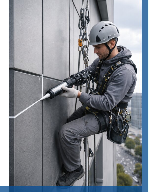 Герметизация стыков фасадных панелей в Протвине от 6614 р.| ВЫСОТНИК-Прн