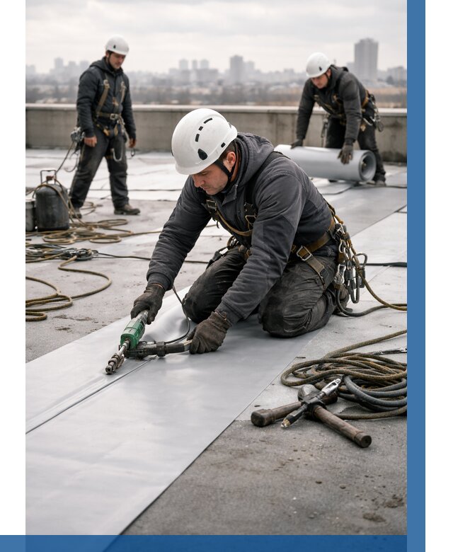 Ремонт мембранной кровли в Протвине от 1832 р./м2 | ВЫСОТНИК-Прн