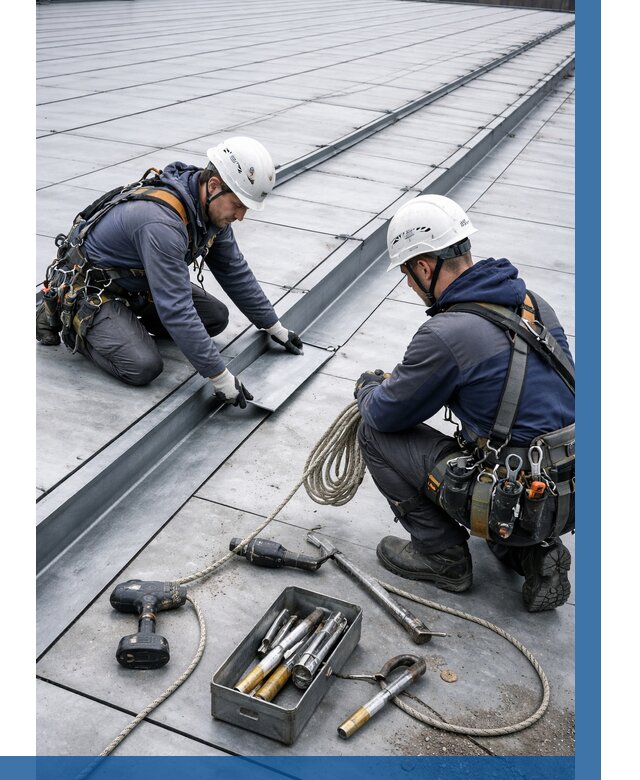 Ремонт фальцевой кровли в Протвине от 712 р. | ВЫСОТНИК-Прн