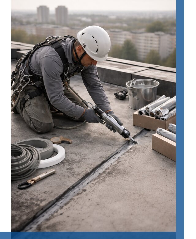 Герметизация швов кровли в Протвине от 458 р./м2 | ВЫСОТНИК-Прн