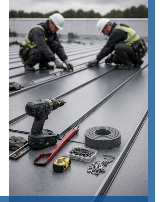 Монтаж фальцевой кровли в Протвине от 1832 р. | ВЫСОТНИК-Прн