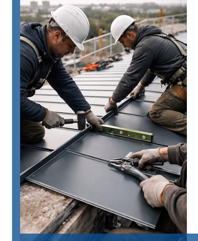 Монтаж фальцевой кровли в Протвине для промышленных зданий