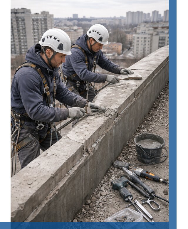 Ремонт парапета на кровле в Протвине от 1526 р. | ВЫСОТНИК-Прн