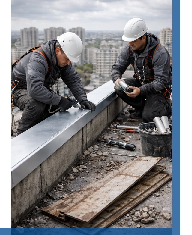 Замена парапетных крышек под ключ в Протвине от 1221 р. | ВЫСОТНИК-Прн