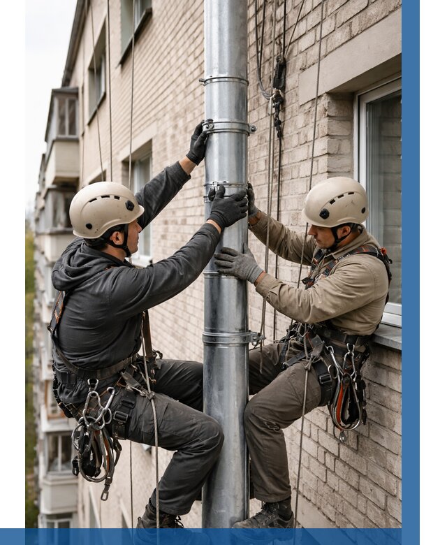 Замена водосточных труб в Протвине от 6614 р. | ВЫСОТНИК-Прн