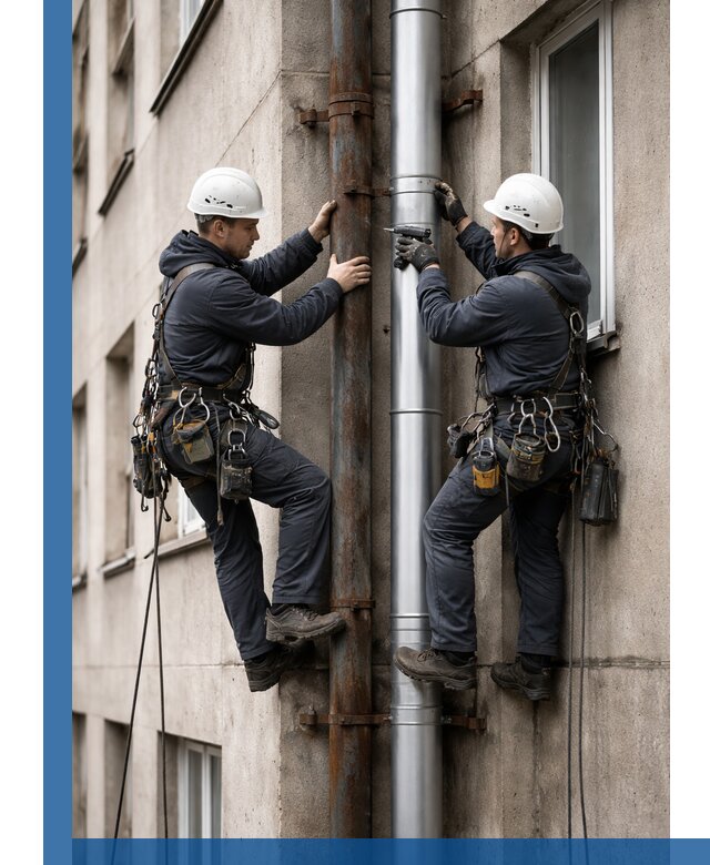Замена водосточных труб в Протвине: монтаж и демонтаж под ключ