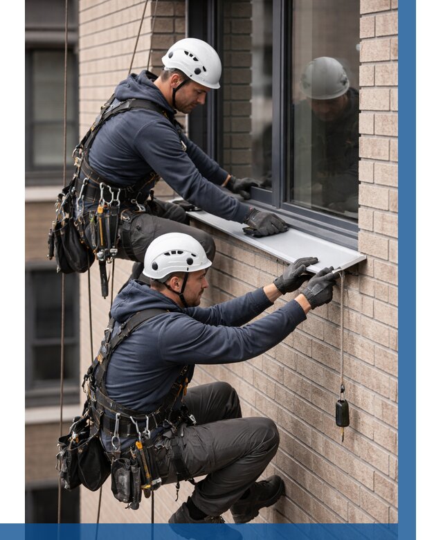 Монтаж оконных отливов под ключ в Протвине от 3561 р. | ВЫСОТНИК-Прн