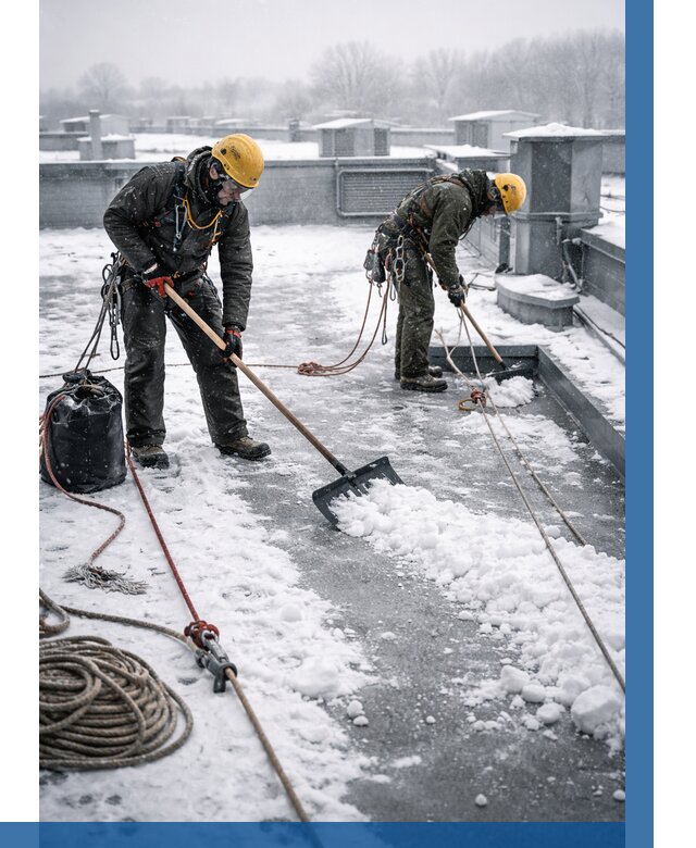 Очистка крыши от снега в Протвине от 7631 р. | ВЫСОТНИК-Прн