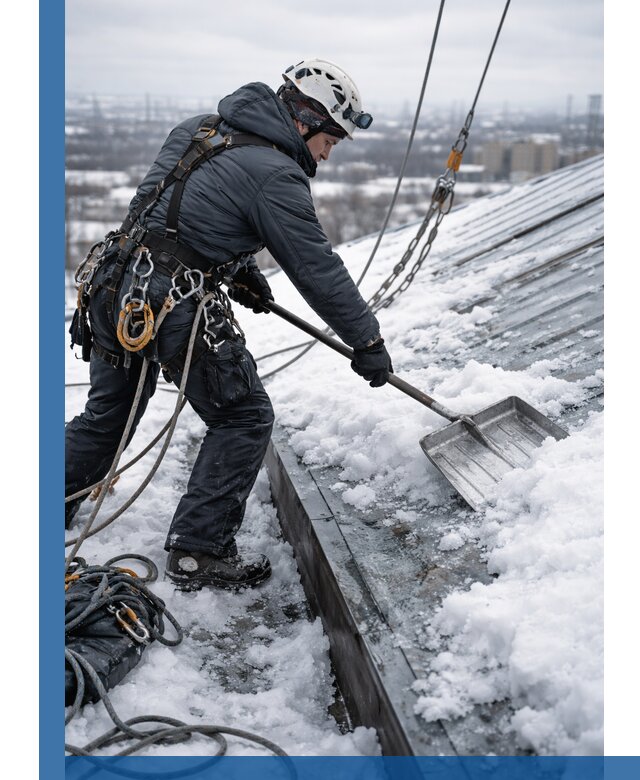 Профессиональная очистка кровли от снега и наледи в Протвине