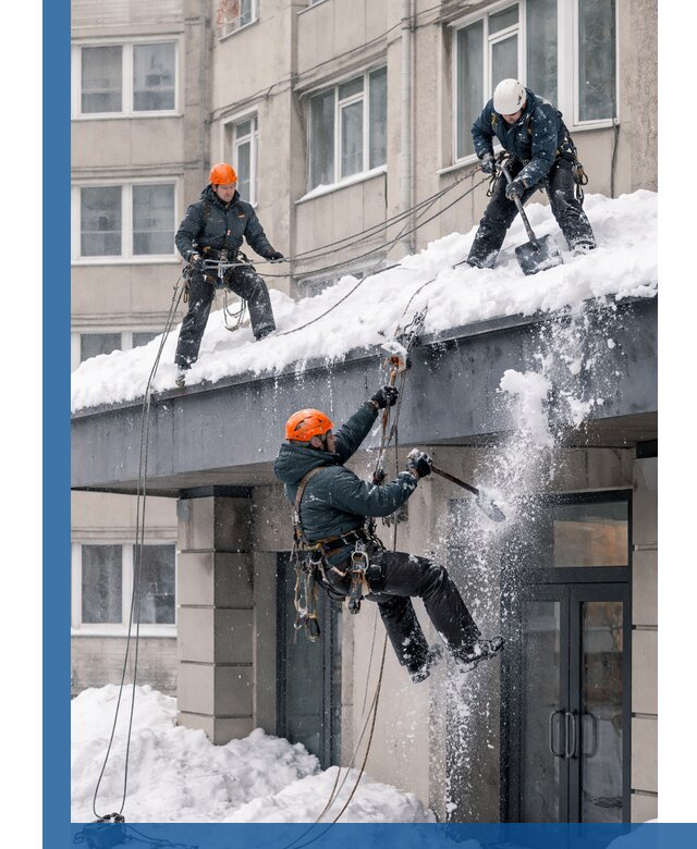 Безопасная очистка навесов от снега в Протвине круглогодично