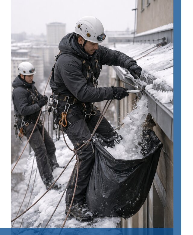 Аварийная очистка крыши в Протвине под ключ от 305 р. | ВЫСОТНИК-Прн