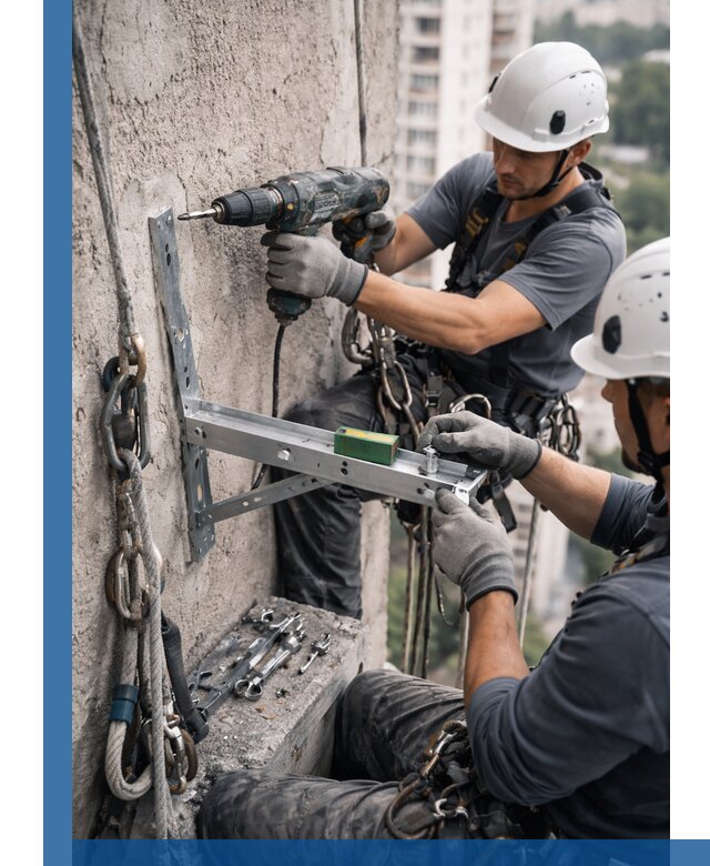 Установка кронштейнов кондиционера и крепежа в Протвине