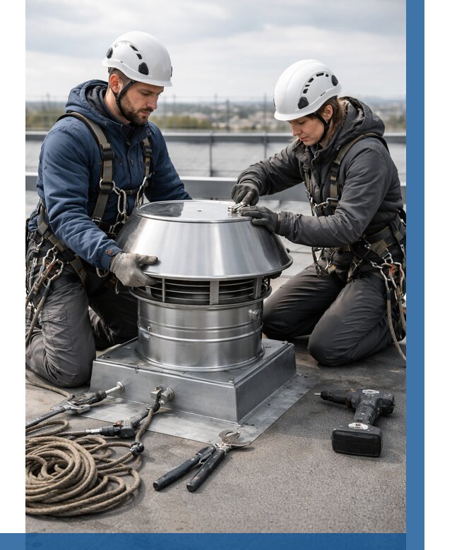 Установка дефлекторов на кровле в Протвине от 4579 р. | ВЫСОТНИК-Прн