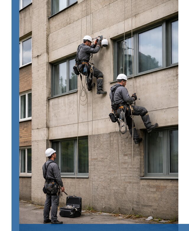Монтаж фасадных камер видеонаблюдения в Протвине под ключ