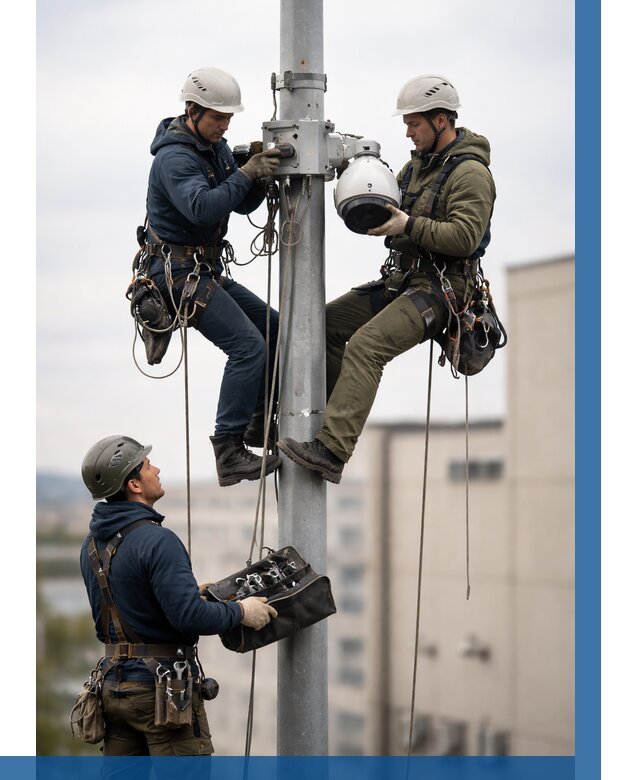 Установка видеокамер на мачте в Протвине от 8649 р. | ВЫСОТНИК-Прн