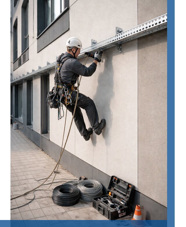 Монтаж кабельных лотков на фасаде в Протвине от 1221 р. | ВЫСОТНИК-Прн