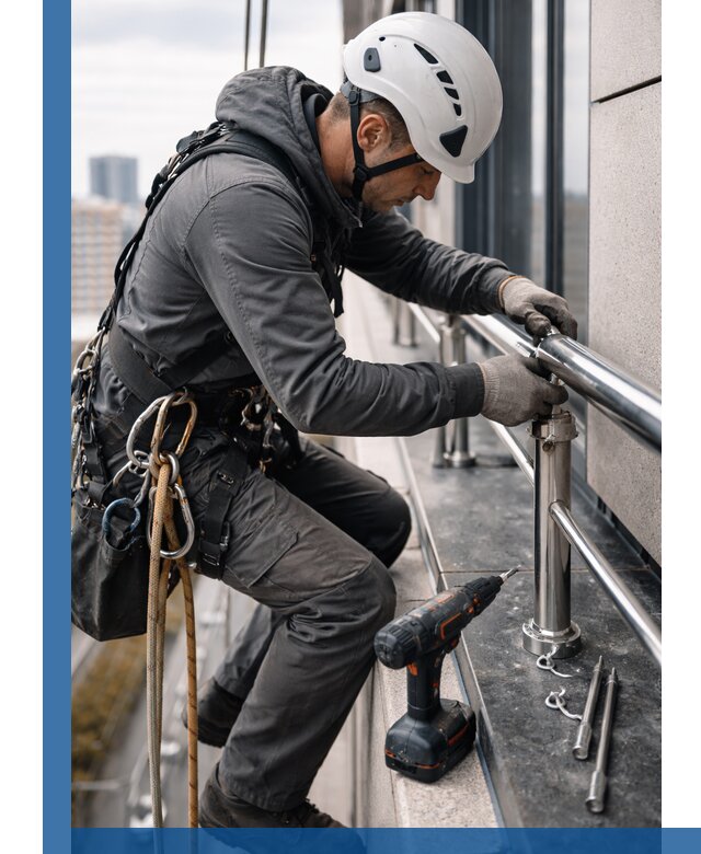 Монтаж ограждений на высоте в Протвине для зданий и конструкций