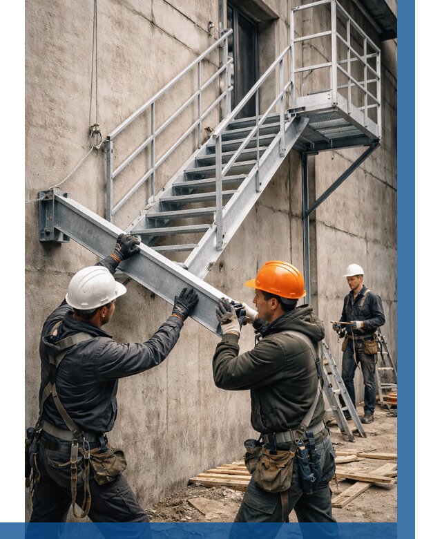Монтаж металлических лестниц в Протвине от 15263 р. | ВЫСОТНИК-Прн