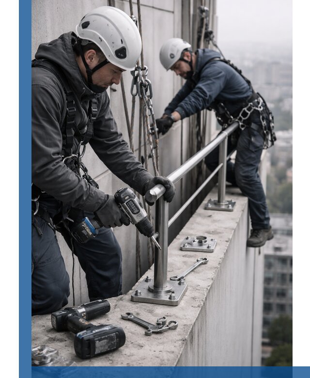 Монтаж перил на высоте в Протвине для жилых и промобъектов