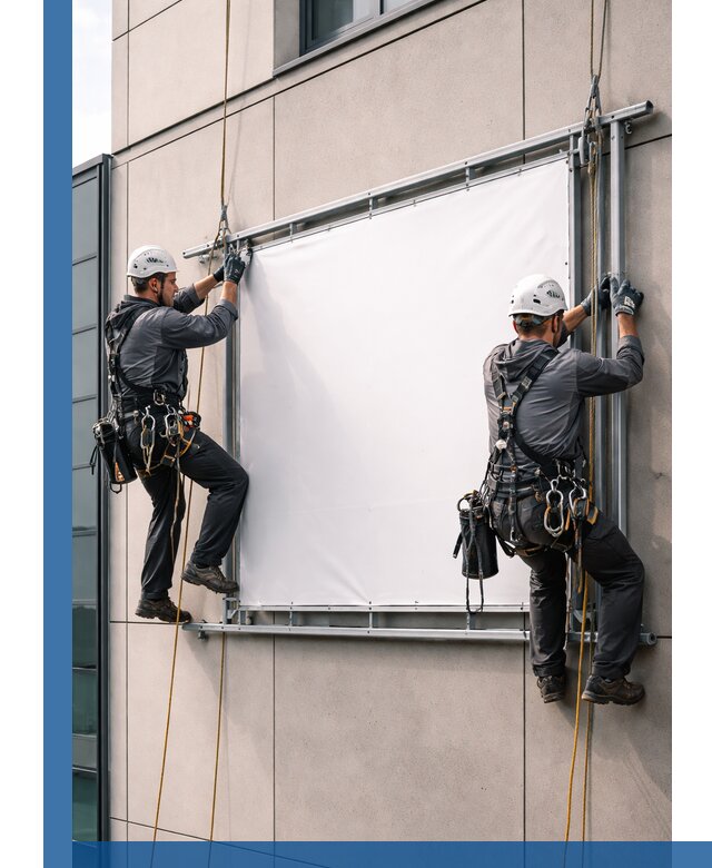 Монтаж наружной рекламной вывески в Протвине под ключ