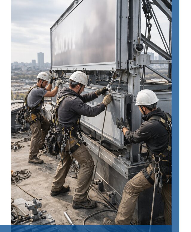 Монтаж крышной рекламной конструкции в Протвине от 61050 р.|ВЫСОТНИК-Прн