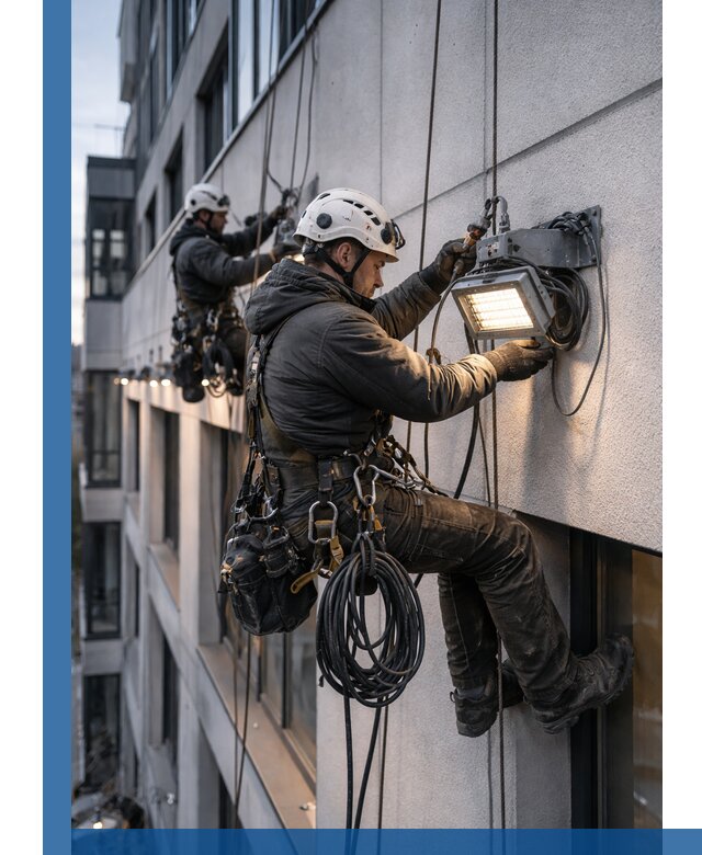 Монтаж фасадного освещения в Протвине установка и подключение